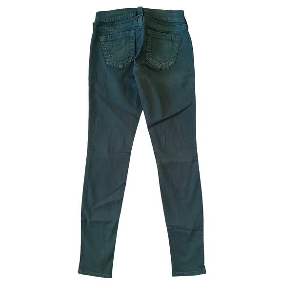 True Religion World Tour Casey Supper Skinny Dark Green Jeans Size 25 NWT $198 - Picture 4 of 10